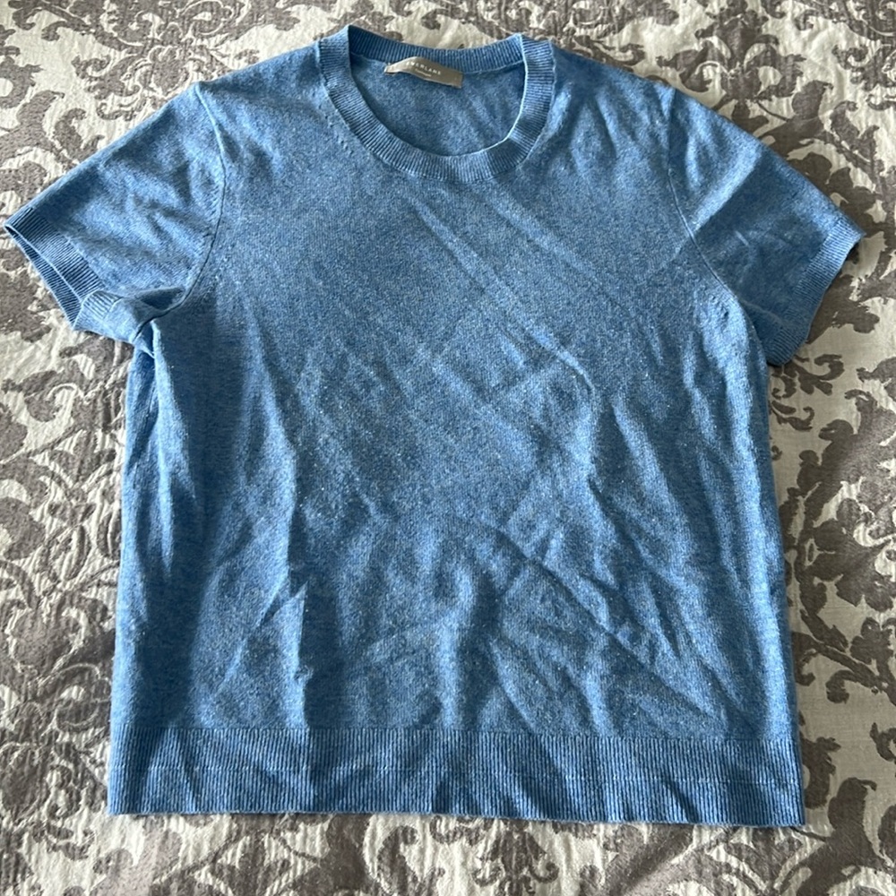 Everlane short sleeve cashmere shirt, sz L